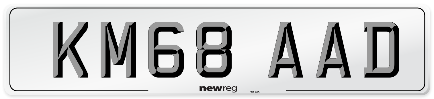 KM68 AAD Number Plate from New Reg
